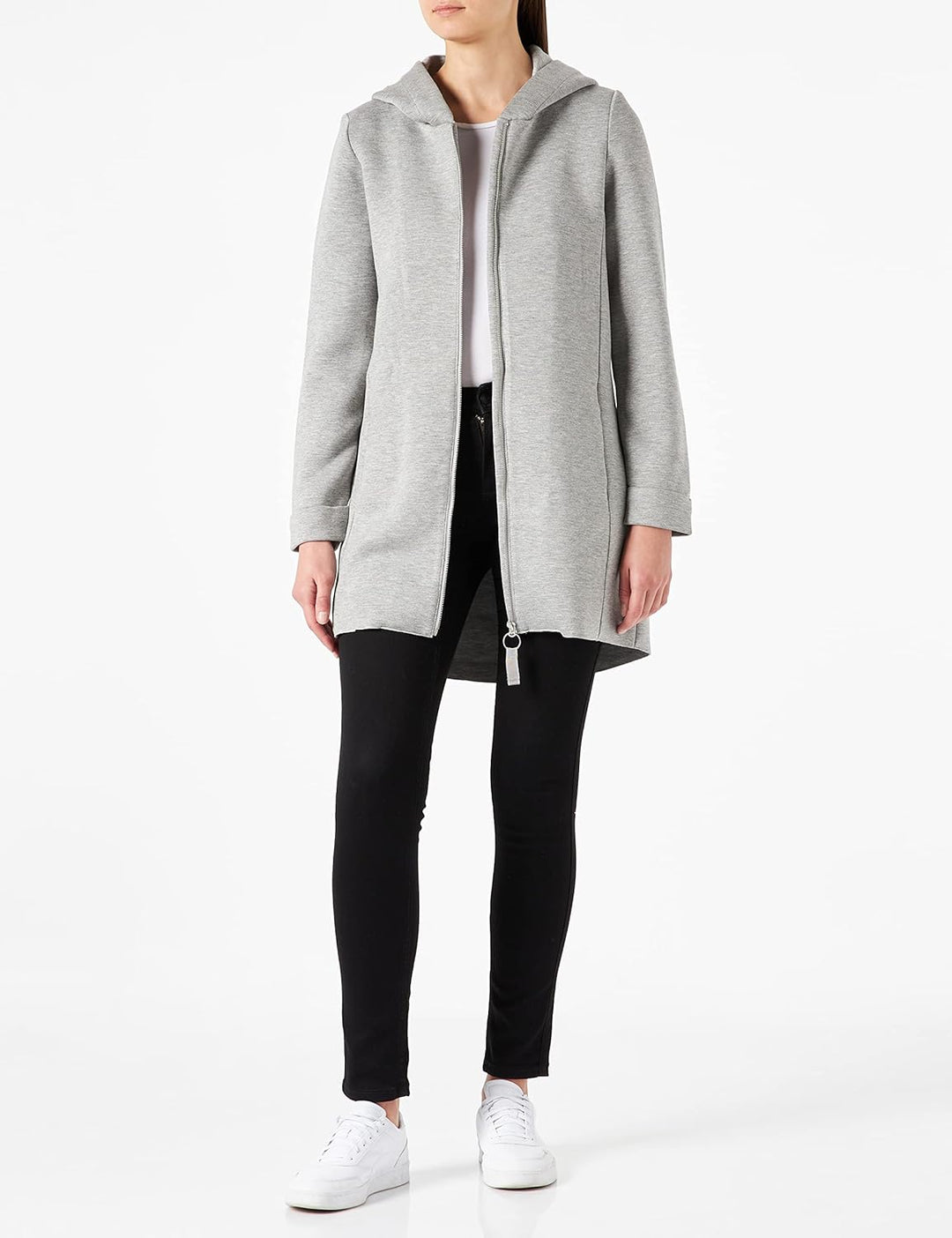 ONLY Female Mantel Geklebte XS Light Grey Melange, XS Light Grey Melange