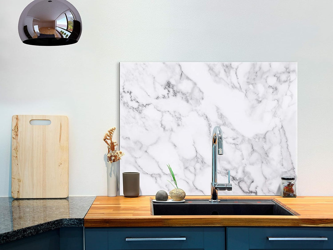 murando Spritzschutz Glas für Küche 80x60 cm Küchenrückwand Küchenspritzschutz Fliesenschutz Glasbil