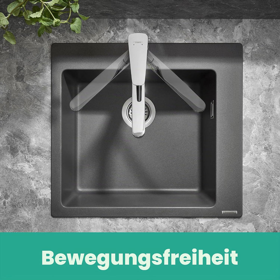 hansgrohe Küchenarmatur MyCube, Wasserhahn Küche mit Auslauf Höhe 160 mm, wassersparend, 360° drehba