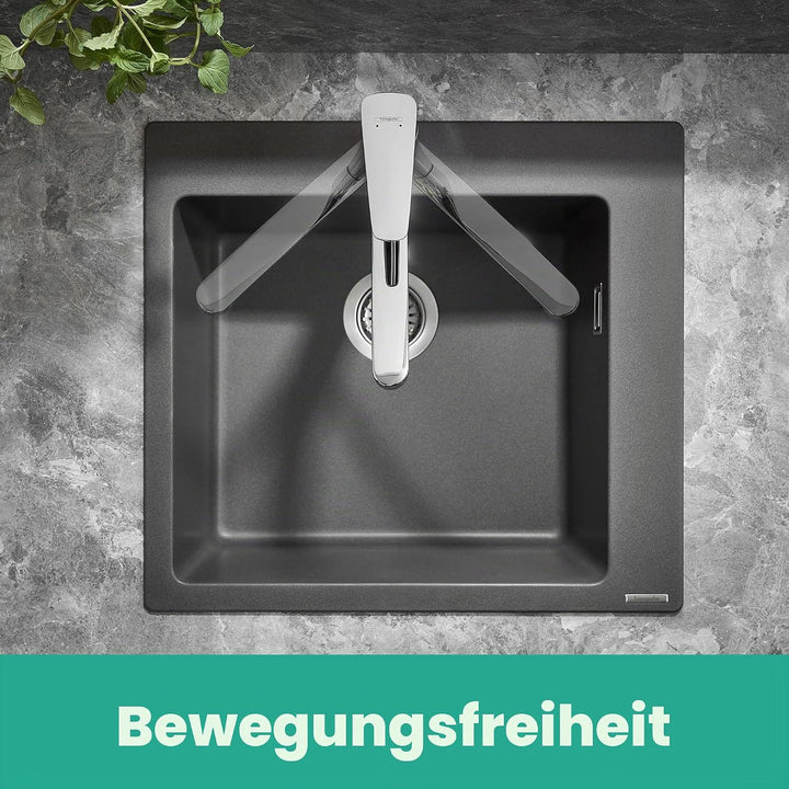 hansgrohe Küchenarmatur MyCube, Wasserhahn Küche mit Auslauf Höhe 160 mm, wassersparend, 360° drehba