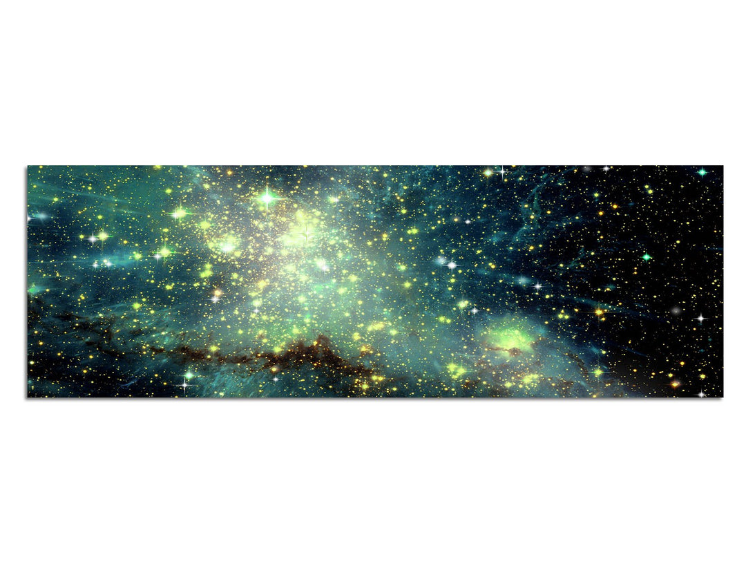 Paul Sinus Art Panoramabild auf Leinwand und Keilrahmen 150x50cm Weltraum Galaxie Sterne Planeten