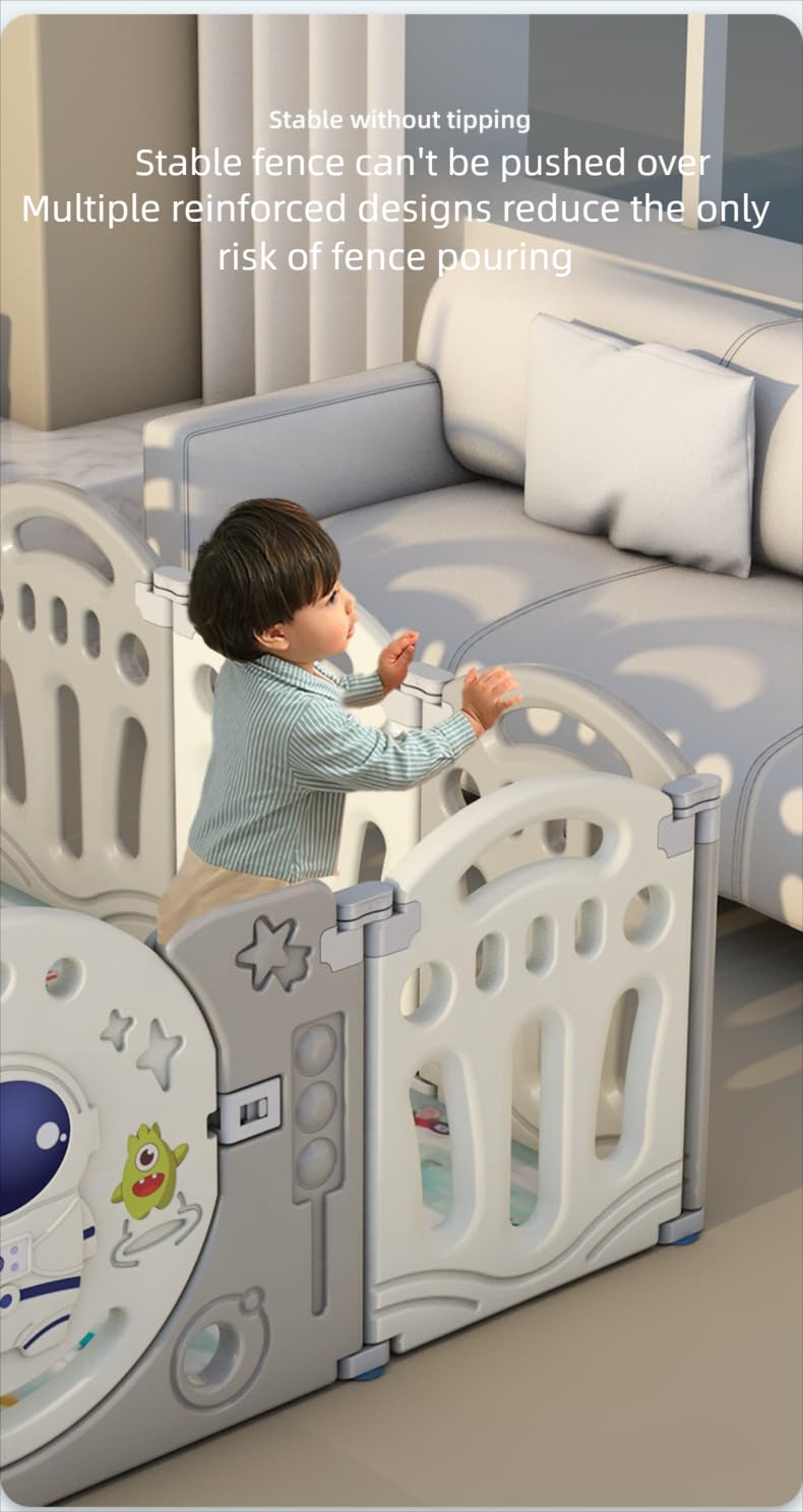 Laufstall Baby Faltbar, Laufgitter Baby und Kleinkinder mit Matratze, Kleinkindzaun, Aktivitätscente