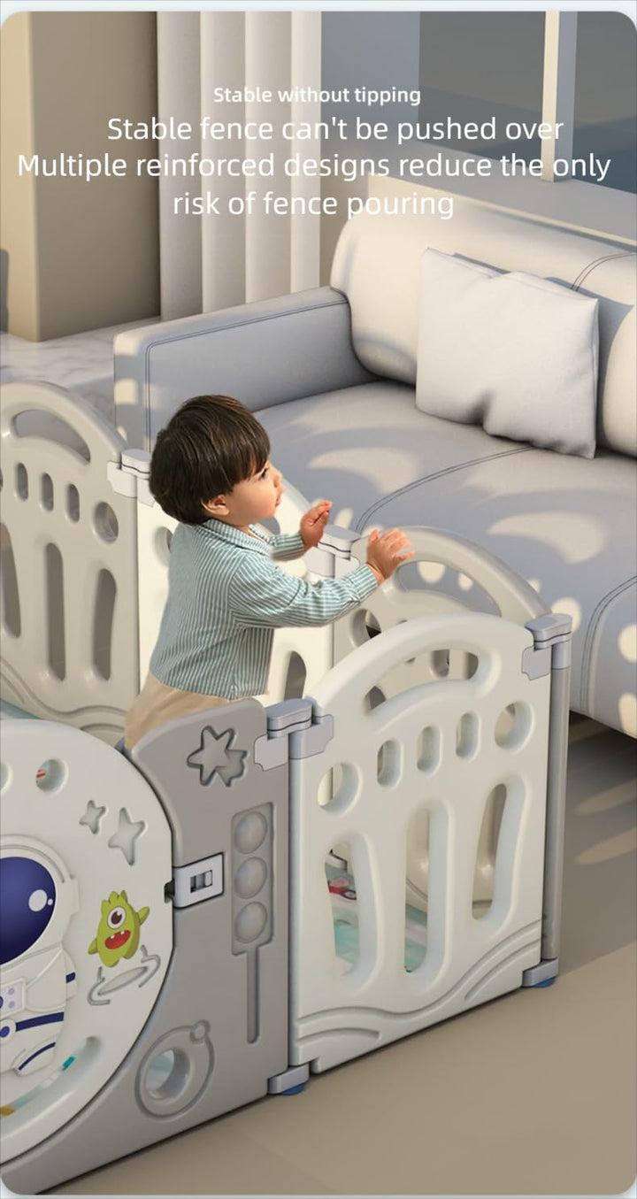 Laufstall Baby Faltbar, Laufgitter Baby und Kleinkinder mit Matratze, Kleinkindzaun, Aktivitätscente