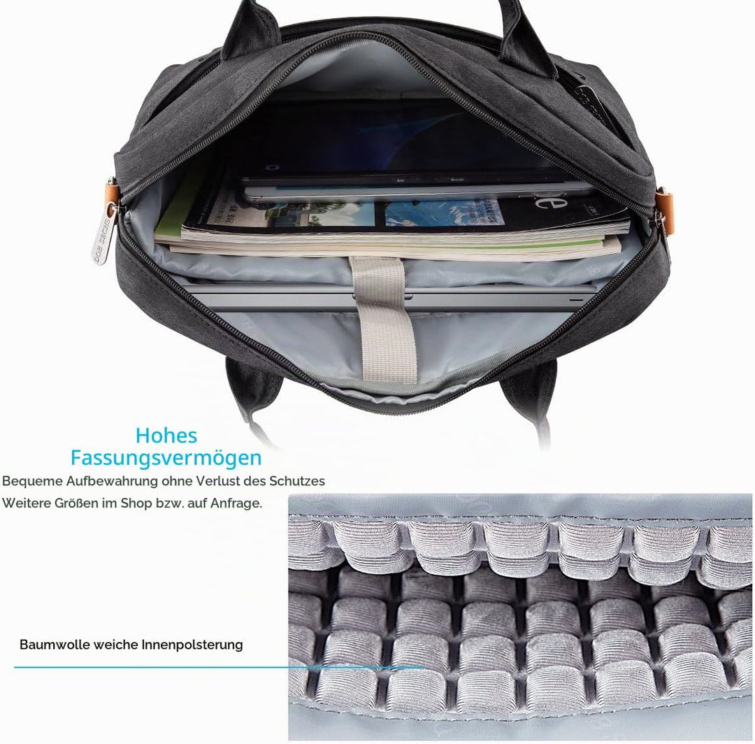 DOB SECHS 15-15.6 Zoll Laptoptasche Aktentaschen Handtasche Tragetasche Schulter Tasche Notebooktasc