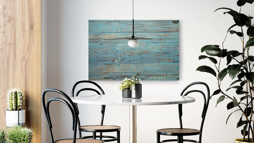 ALLboards Metallische Magnettafel BLAUES BRETT VINTAGE HOLZ 60x40cm MetalBoards Memoboard für jede A
