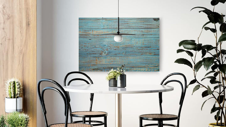 ALLboards Metallische Magnettafel BLAUES BRETT VINTAGE HOLZ 60x40cm MetalBoards Memoboard für jede A