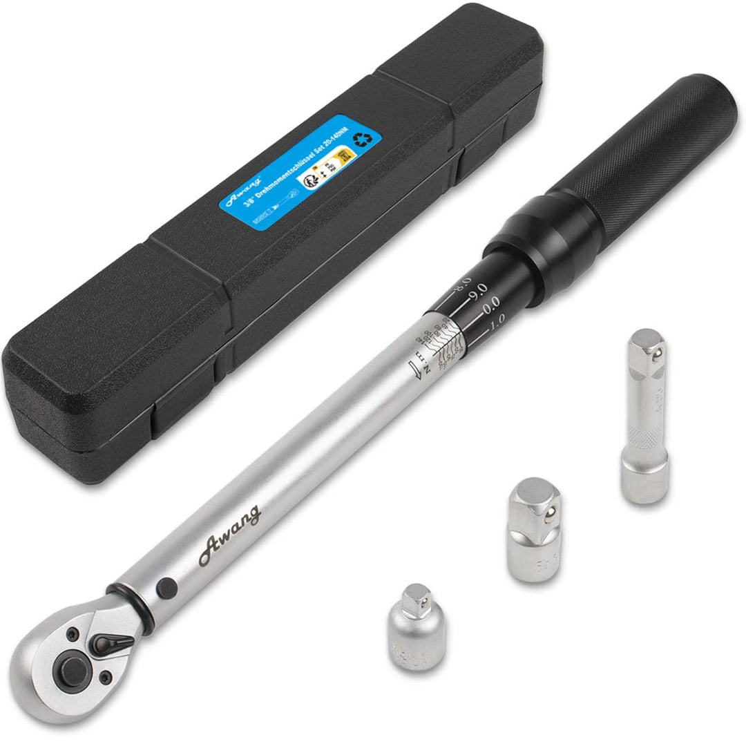 Awang Drehmomentschlüssel 3/8",20-140 Nm Auto Motorrad Fahrrad Drehmomentschlüssel Set,±3% Fehlerg