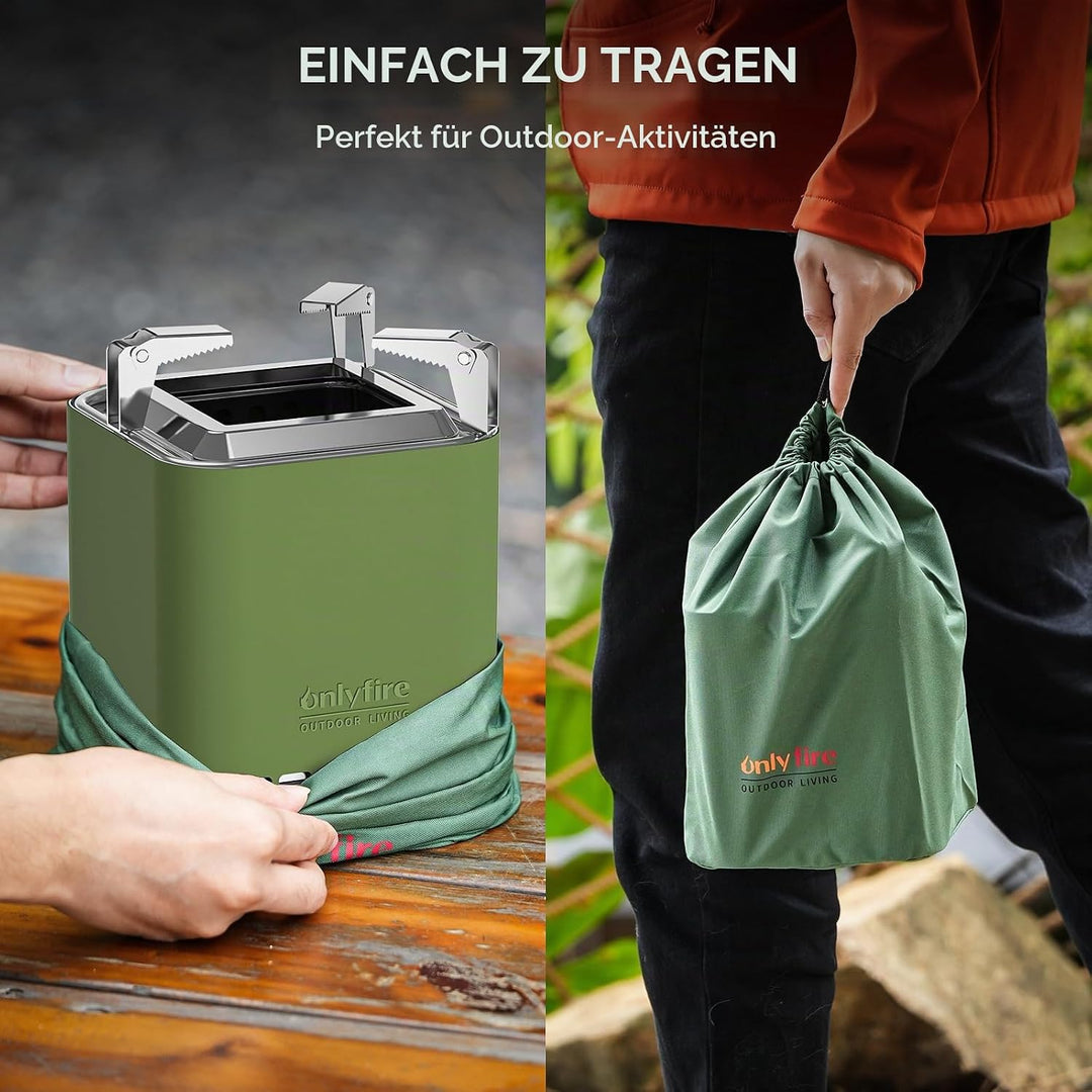 Onlyfire 2 in 1 Tischkamin Outdoor, Mini Feuerschale für den Garten, Feuerstelle Klein für Holz und