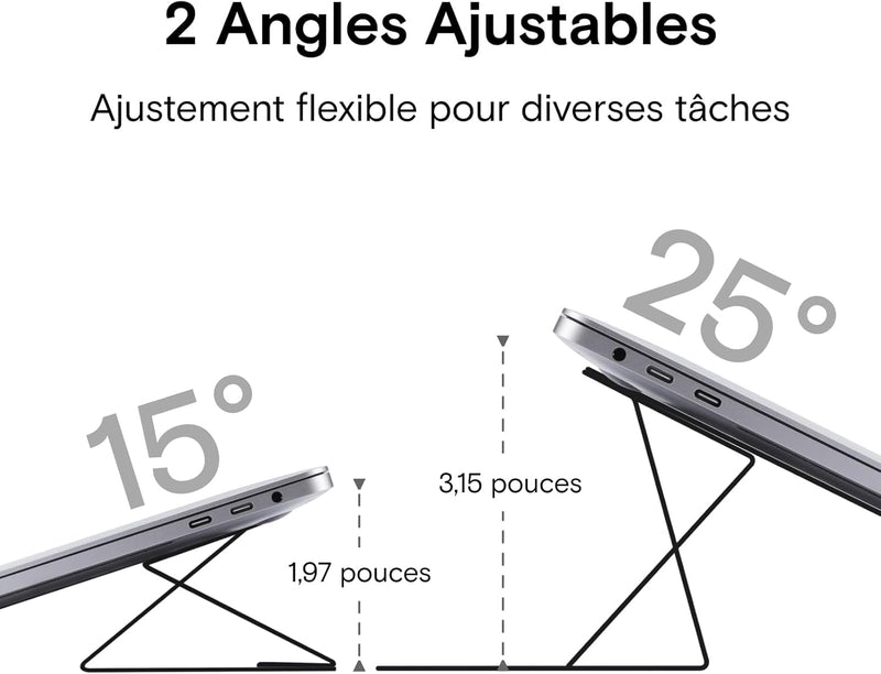 MOFT Unsichtbarer Schlanker Laptop Ständer, Selbstklebend und Faltbar Stand, Höhenverstellbar Notebo