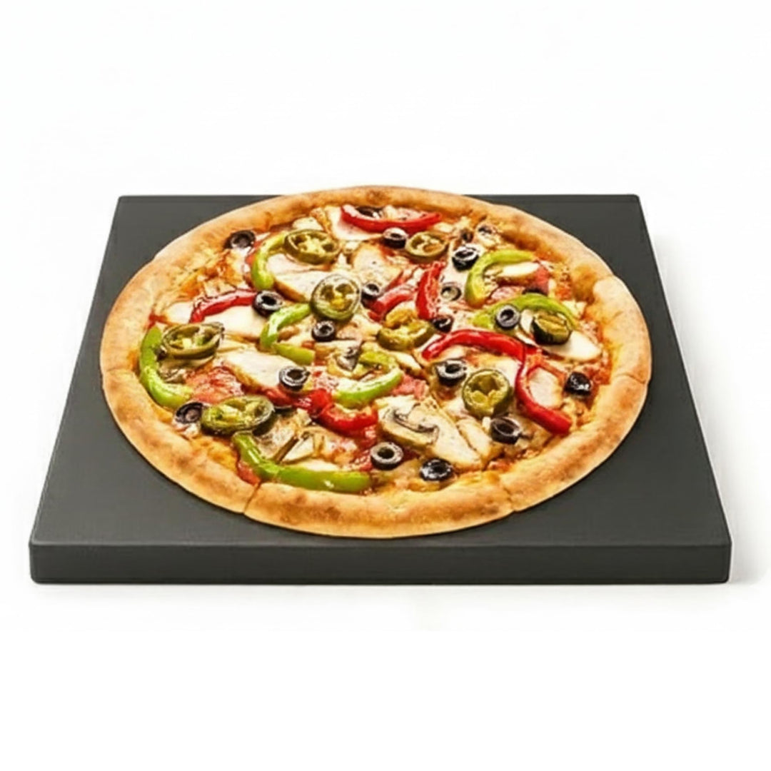 Pizzastein, Heisser Stein, Grillstein, Brotbackstein aus glasiertem Cordierit
