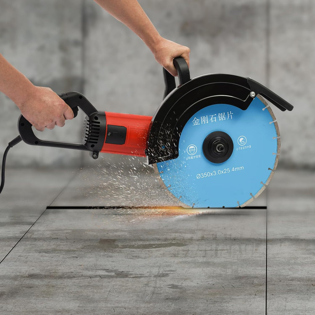 Mauernutfräse 3500W, Betonschneider 3800 U/min Schneidetiefe 85-140mm für Granit Beton Marmor Zement