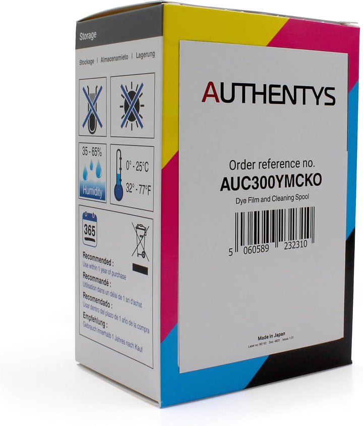 Authentys AUC300YMCKO Farbband für YMCKO, 300 Ausdrucke