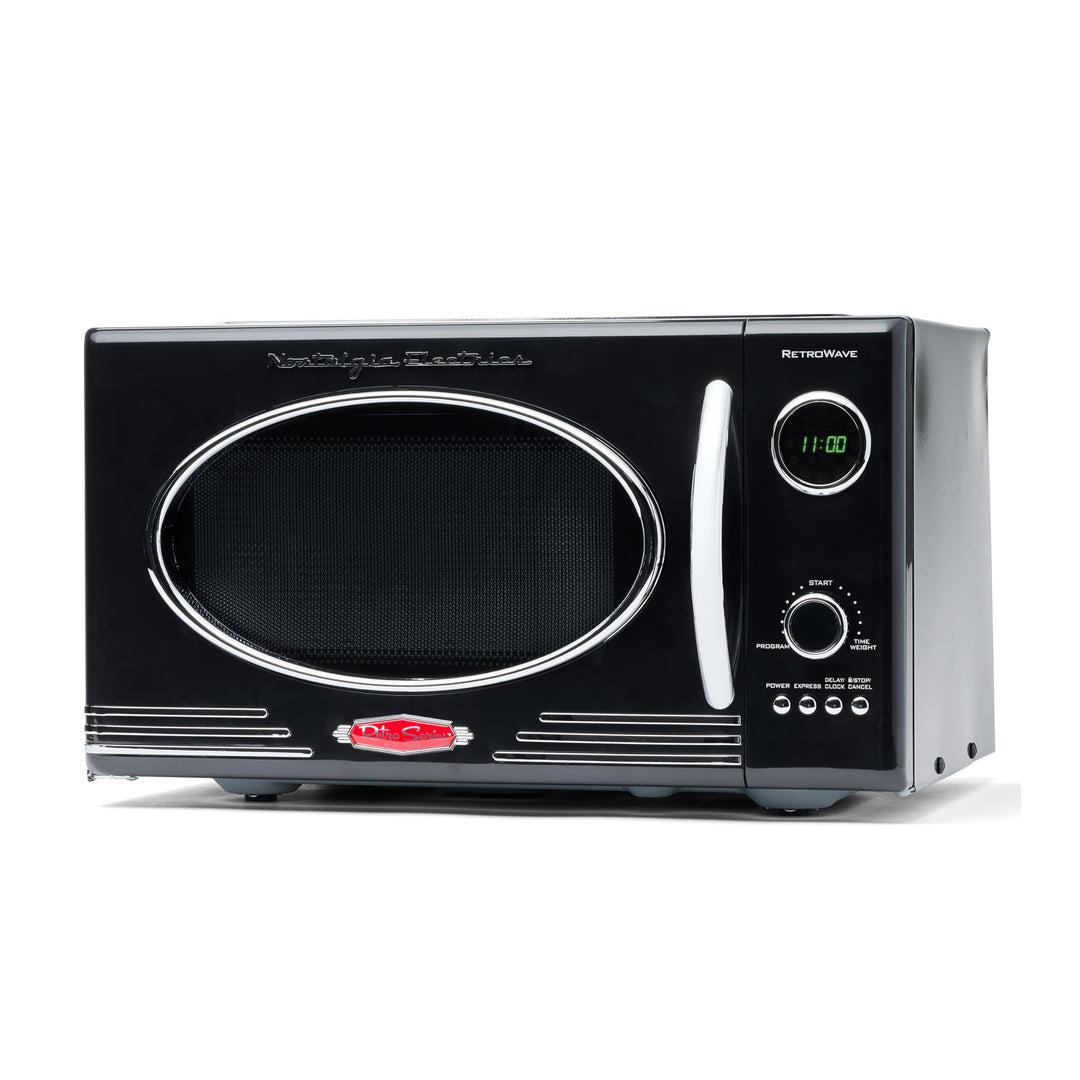 Nostalgia Retro Mikrowellenofen für die Arbeitsplatte – Grosses 800-Watt-Modell – 25 Liter – 12 vorp