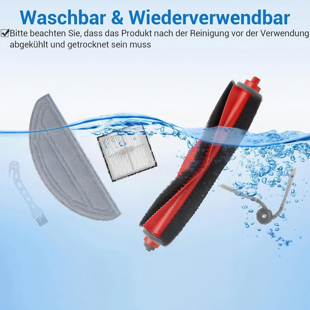 26 Pack Ersatzzubehörteile für Roborock Q10 S5/Q10 S5+/Q10 X5/Q10 X5+Roboterstaubsauger mit 2 Walzen
