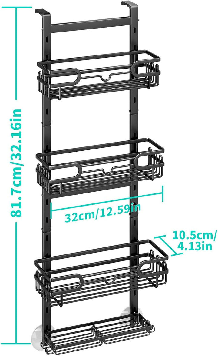 HapiRm Duschablage zum Hängen - Duschregal Hängend Einstellbar mit 4 Duschkorb, Duschablage Ohne Boh