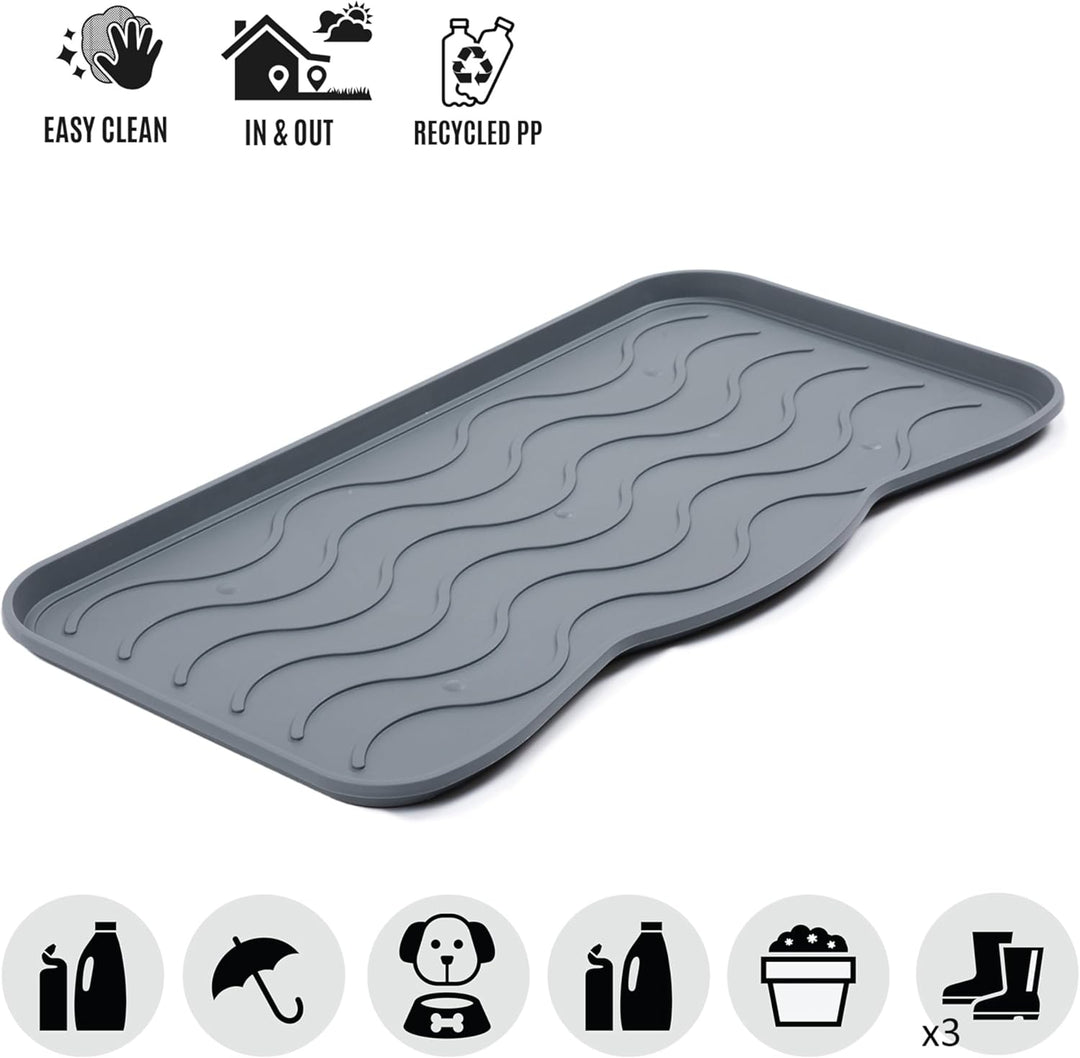 Set Schuhabtropfschale Schuhmatte wasserdichte, pflegeleicht, Kunststoffmatte schützt Böden Schuhabl