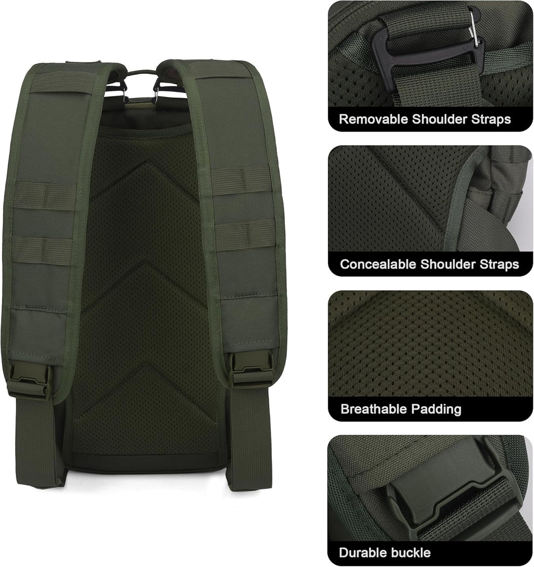 Mardingtop 18L Taktischer Rucksack für Herren mit abnehmbaren Schultergurten Vielseitiger 3-in-1 Ruc