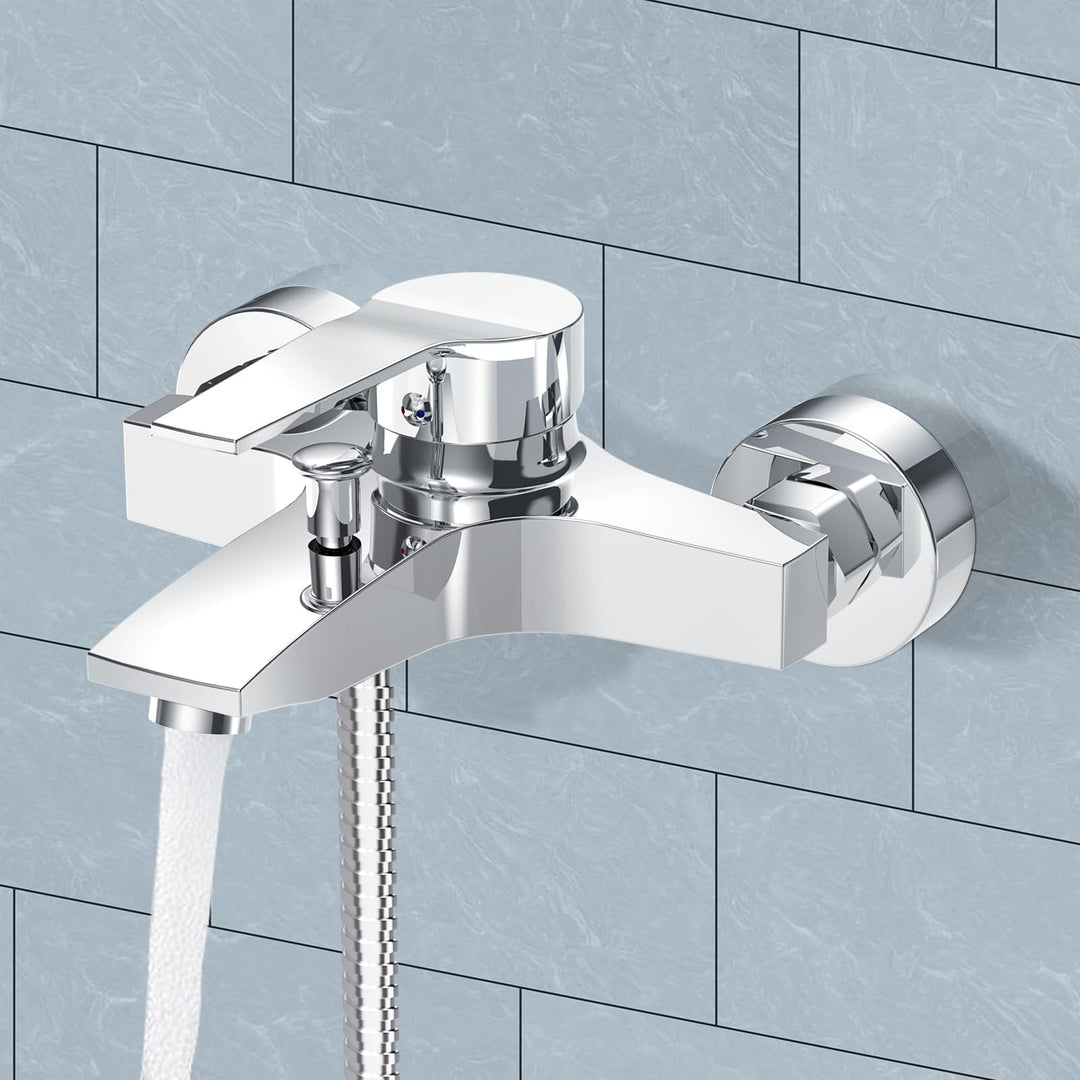 LADOKEE Badewannenarmatur, Wasserhahn Badewanne mit G1/2"-Anschluss, Einhebel Mischbatterie Badewann