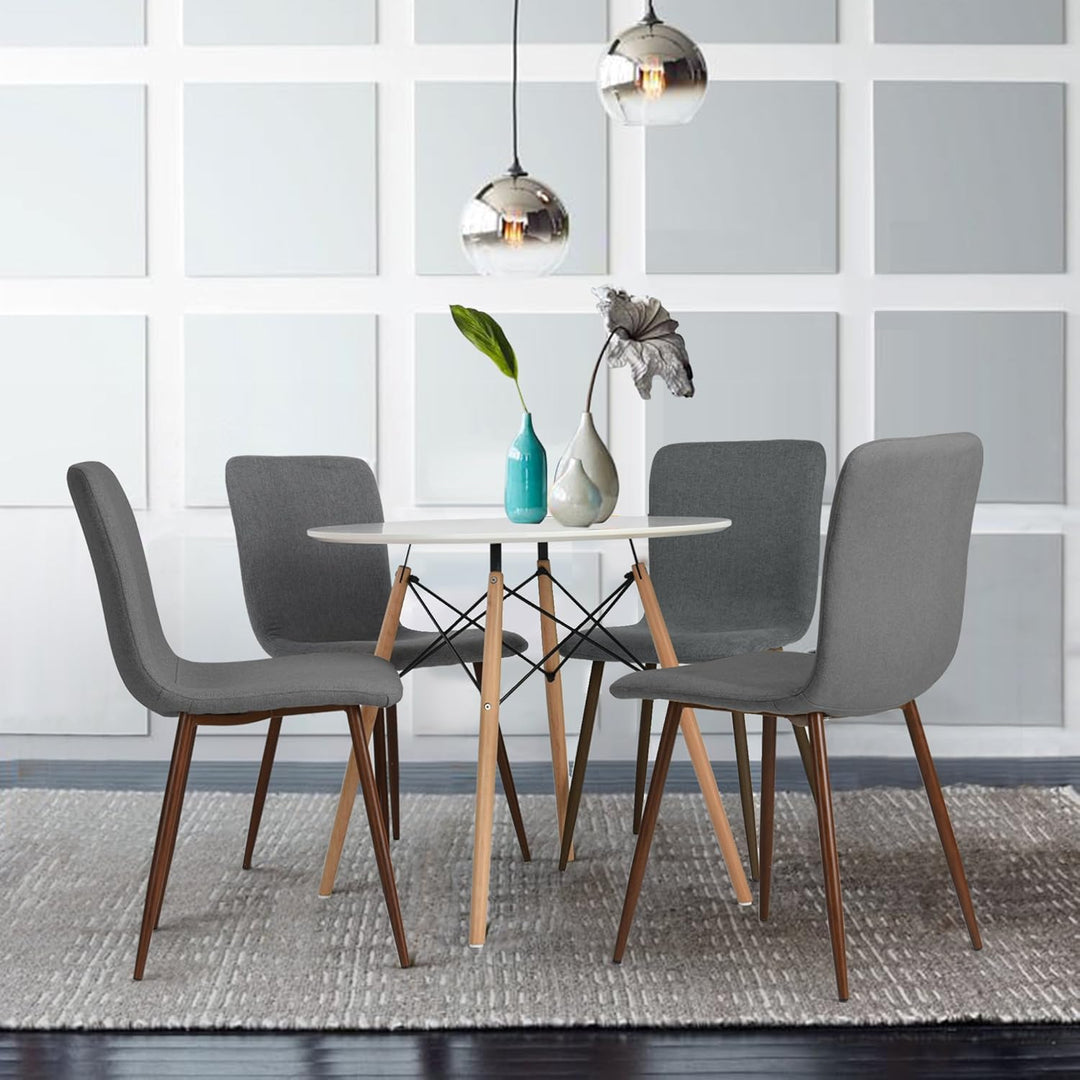 H.J WeDoo Esstisch Rund Küchentisch Modern Retro Kaffeetisch mit Buche Holz Beine Weiss 80 x 75 cm,