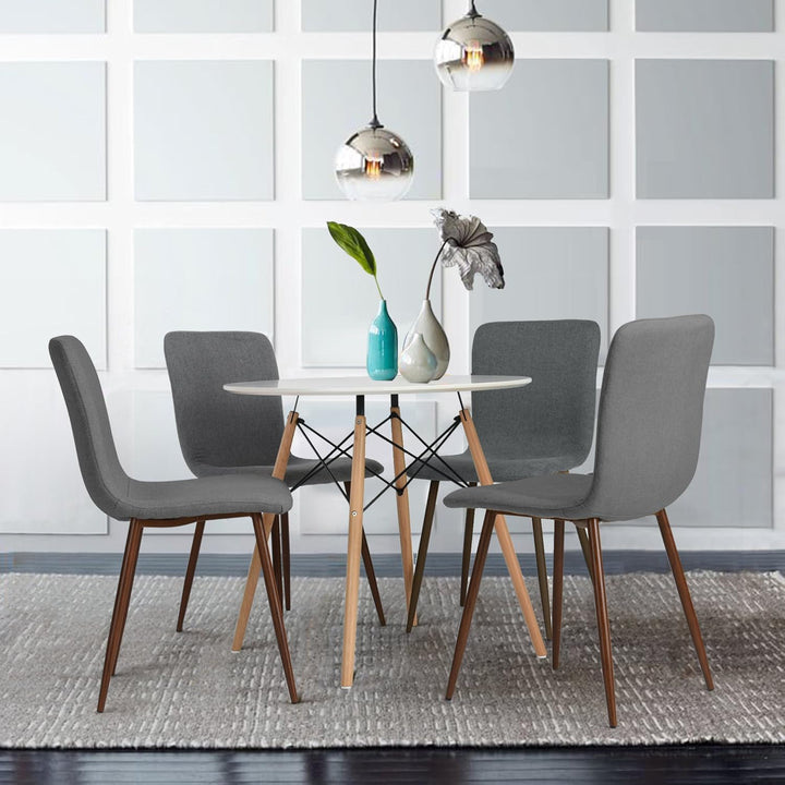 H.J WeDoo Esstisch Rund Küchentisch Modern Retro Kaffeetisch mit Buche Holz Beine Weiss 80 x 75 cm,