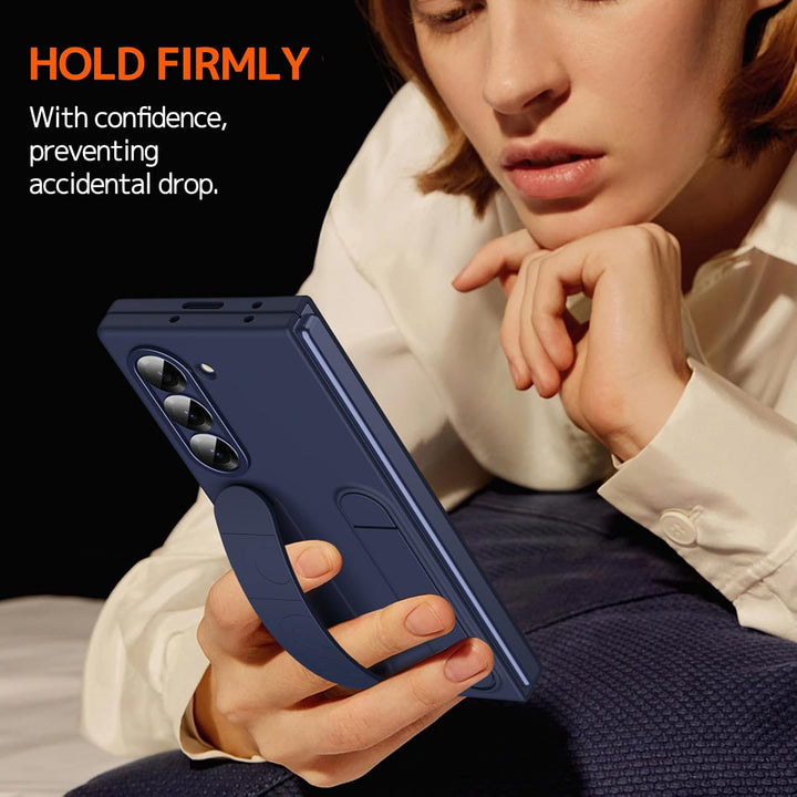 NINKI Kompatibel mit Samsung Galaxy Z Fold 5 Hülle mit Armband Samsung z fold 5 Handyhülle mit Ständ