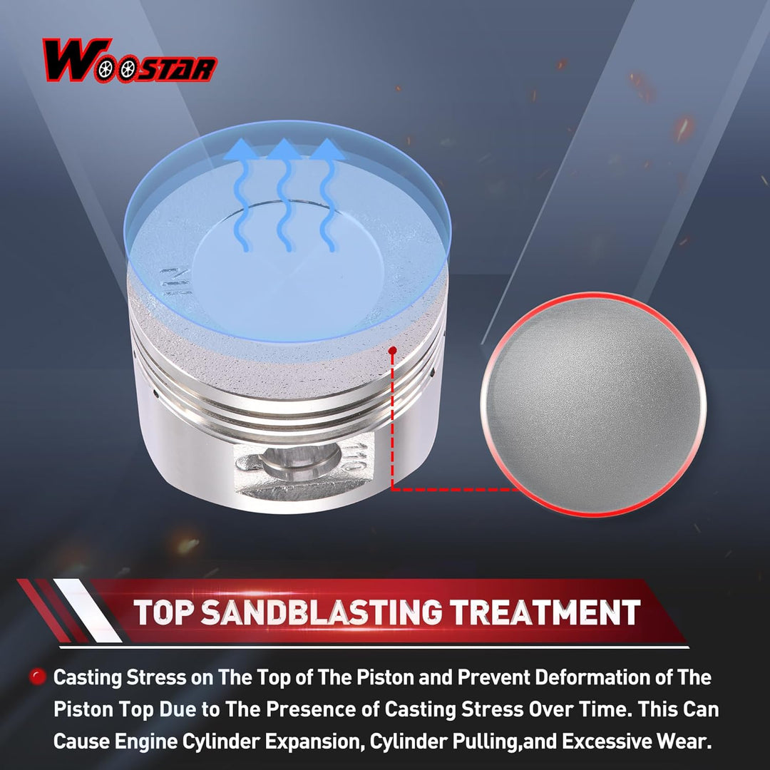 WOOSTAR 52.4mm Kolbenring Ersatz für 4 Takt 110ccm Chinesisch Taotao Coolster Motor ATV Go Kart Dirt