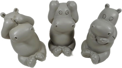 3er Set Nilpferde Hippos Nichts hören sehen Sagen je 10 x 6 x 5 cm Nilpferd Hippo Afrika Figur Deko