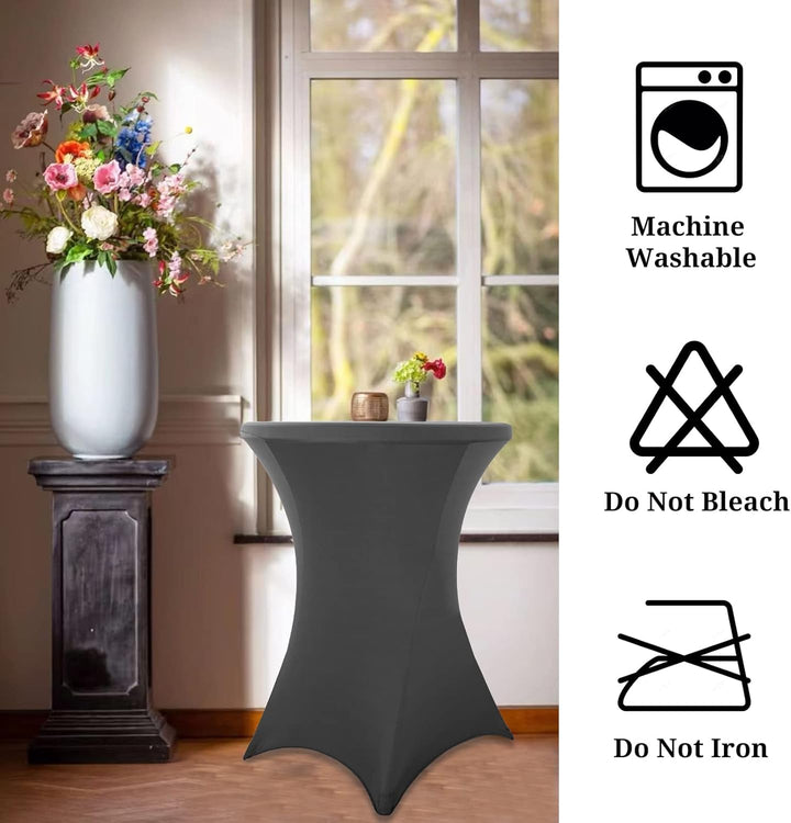 Pesonlook 6er-Set Stretch Stehtisch Husse für Bistrotisch Ø 80-85 cm Elegante,Verstärkung im Fussber