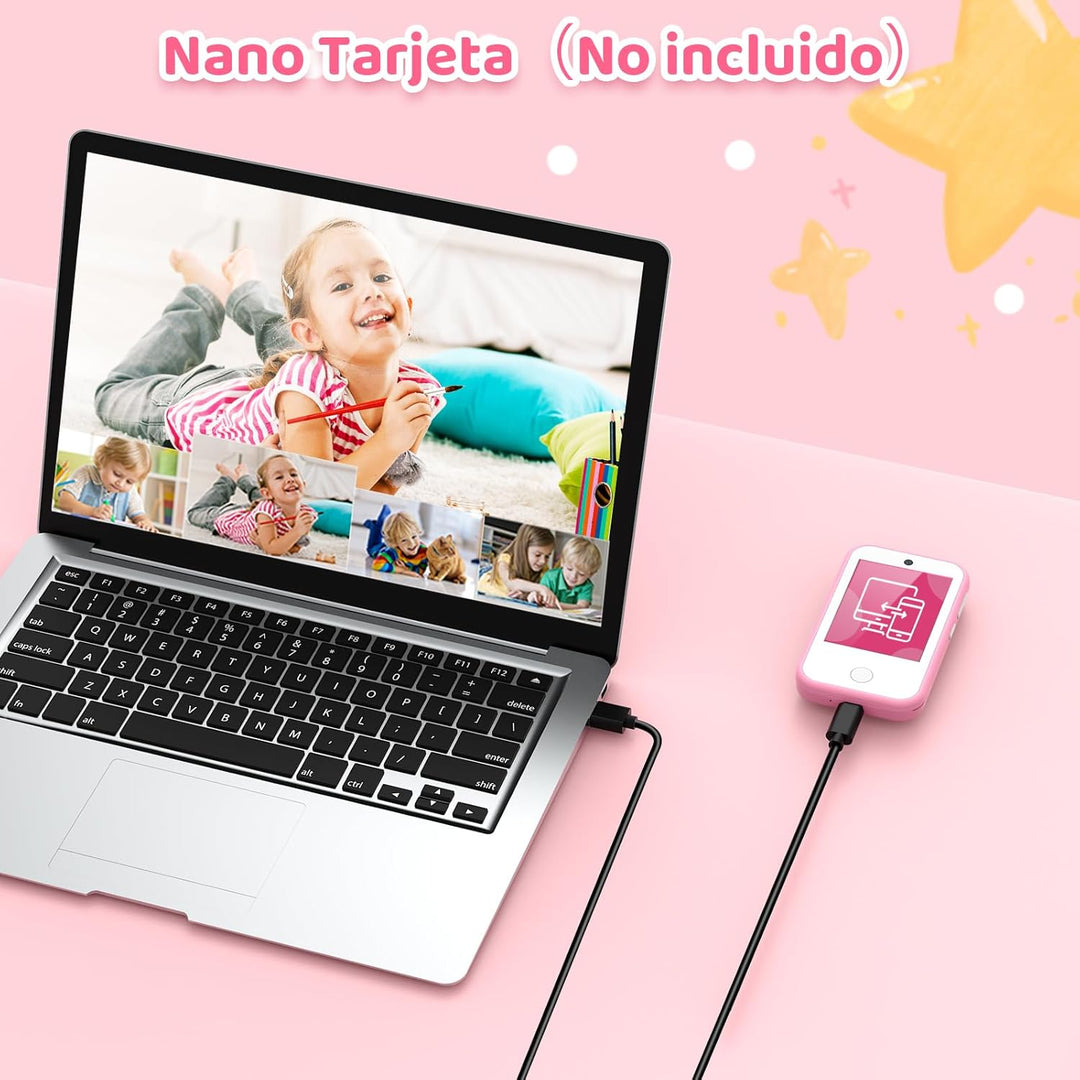 4G Kinderhandy Spielzeug mit Dual Kamera Kinderkamera 2.8 Inch Touchscreen Kindertelefon Lerntelefon