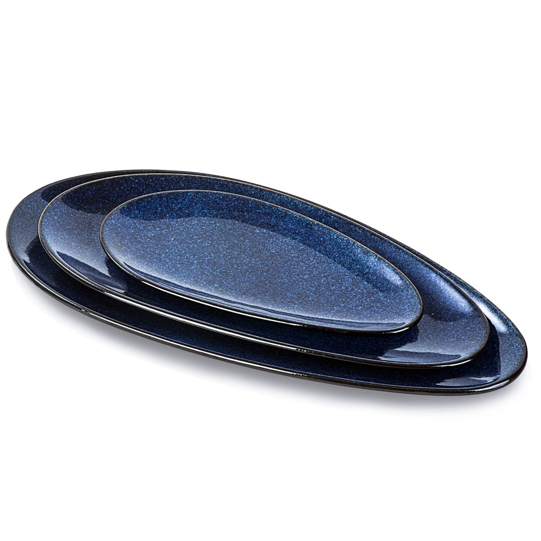 vicrays Grosse ovale Servierplatten, 40.6 cm/35.6 cm/25.4 cm, Porzellan-Servierplatten für Party, st