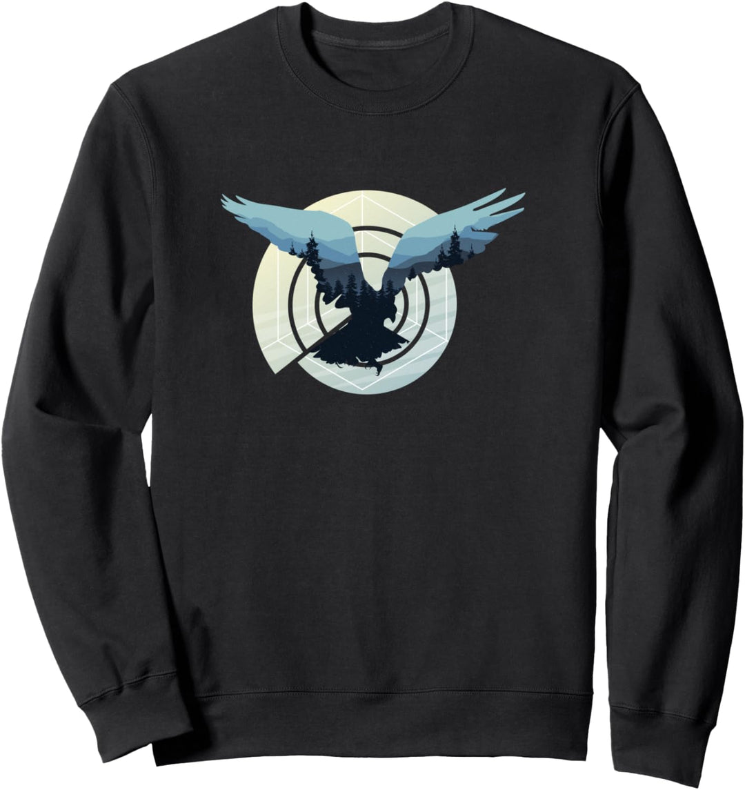 Wandern Design mit Greifvogel im Wald für Wanderer Sweatshirt