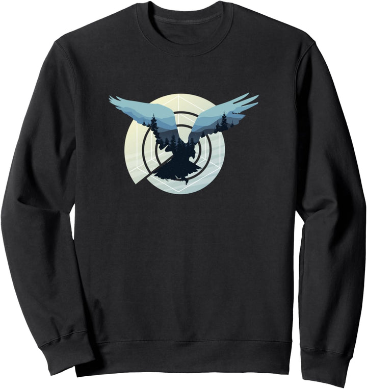 Wandern Design mit Greifvogel im Wald für Wanderer Sweatshirt