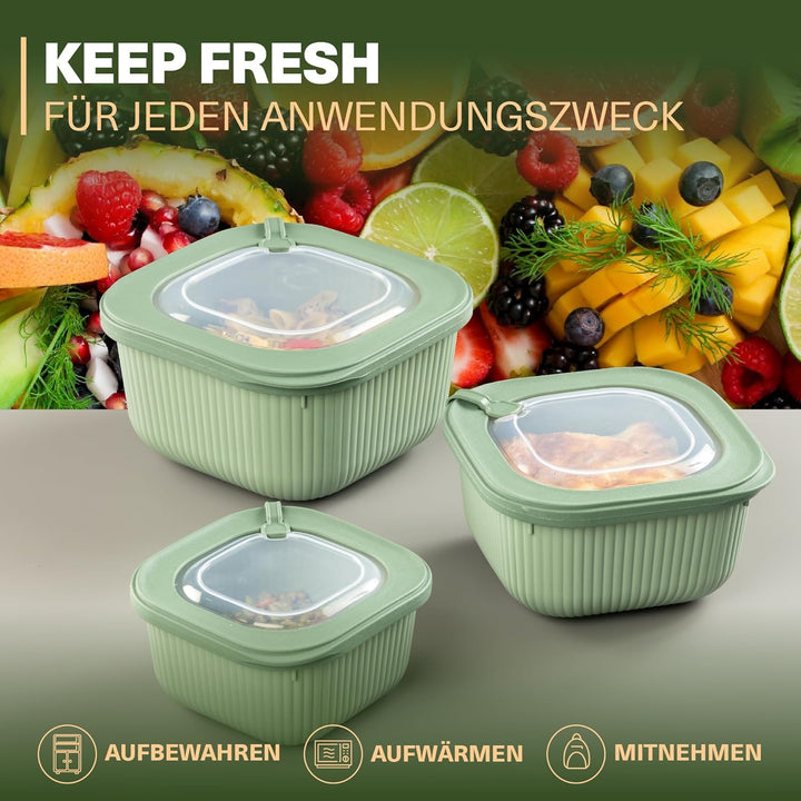 Viwares Frischhaltedosen im 6er Set mit transparentem Ventildeckel, Aufbewahrungsbehälter, Küche, st