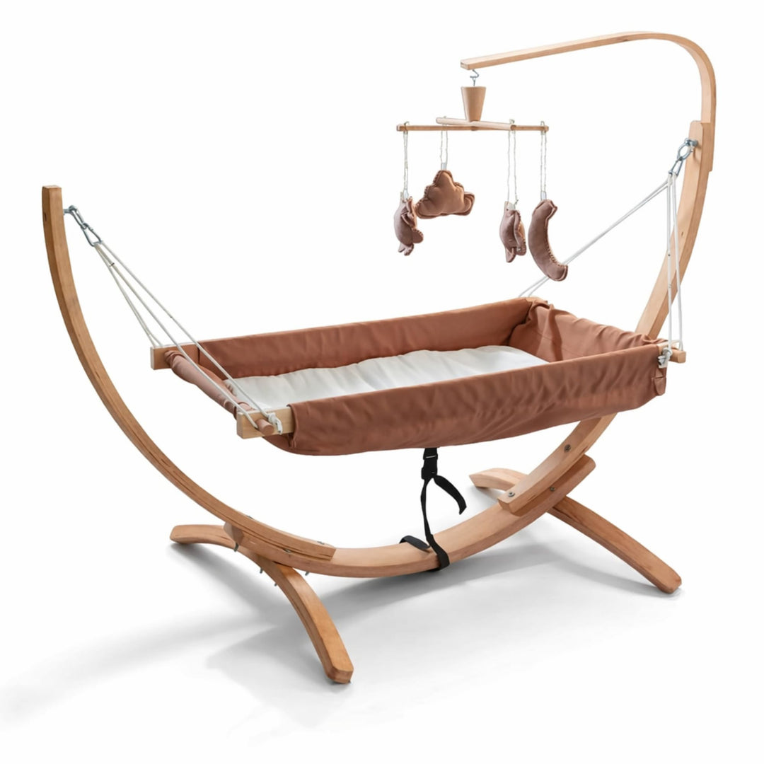 Kinder-Hängematte mit Holzgestell – Ergonomische 66×150 cm Hängeliege für 3–5 Jahre I Weicher Atmung
