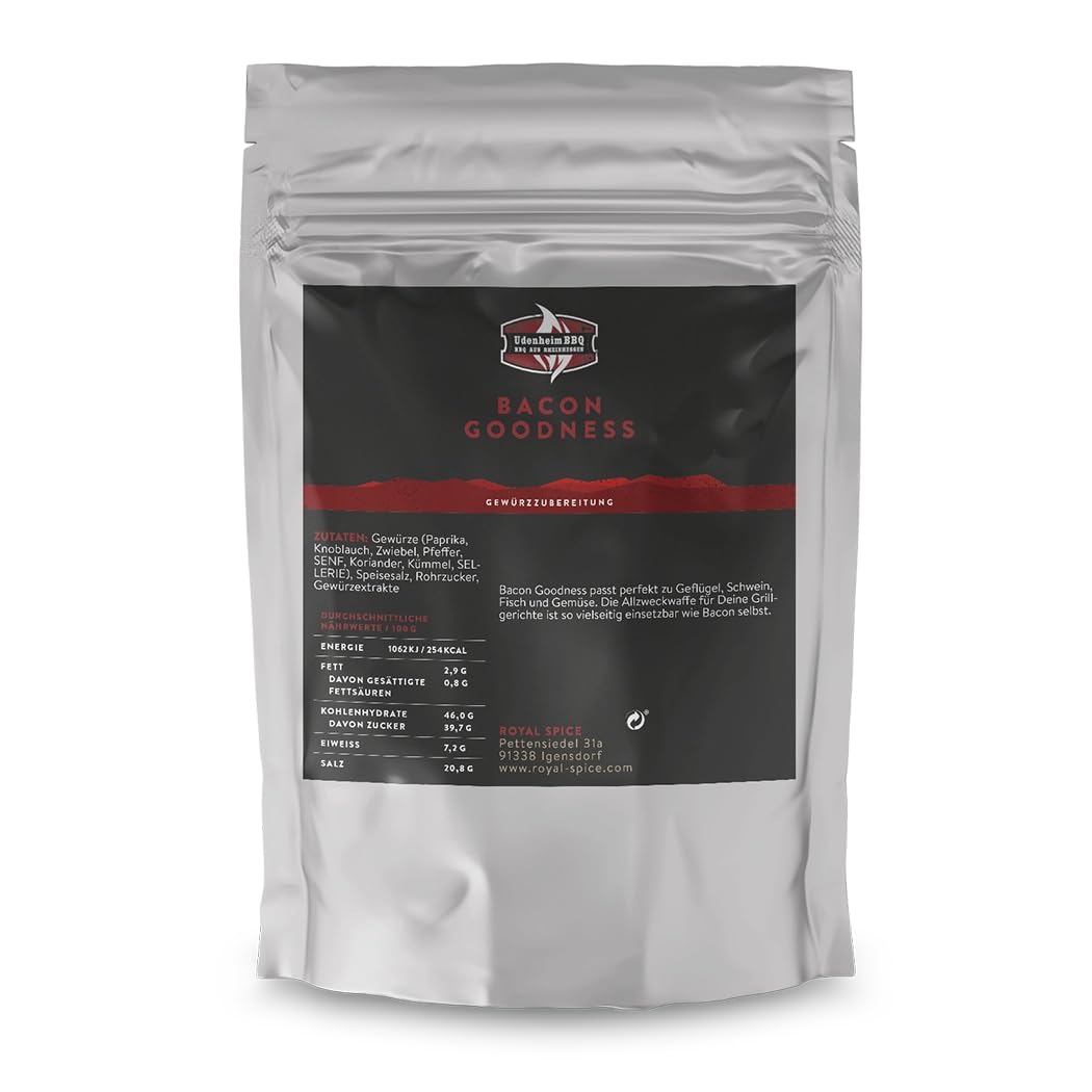 Udenheim BBQ Bacon Goodness Rub 250g - Allround BBQ Rub mit Einzigartigem Geschmackserlebnis aus Süs