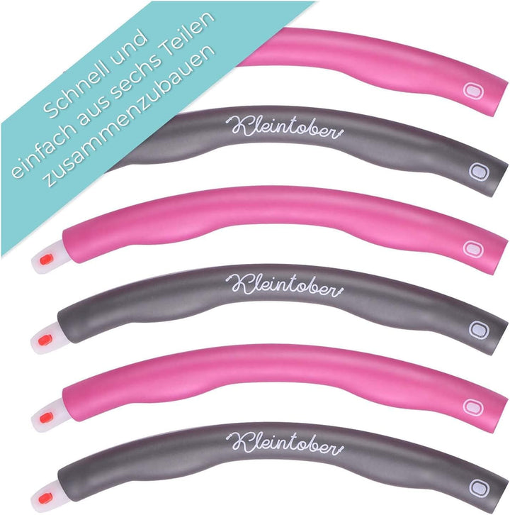 KLEINTOBER Premium Hula für Kinder & schlanke Erwachsene Set mit Übungsanleitung Gymnastik Hoola Hoo
