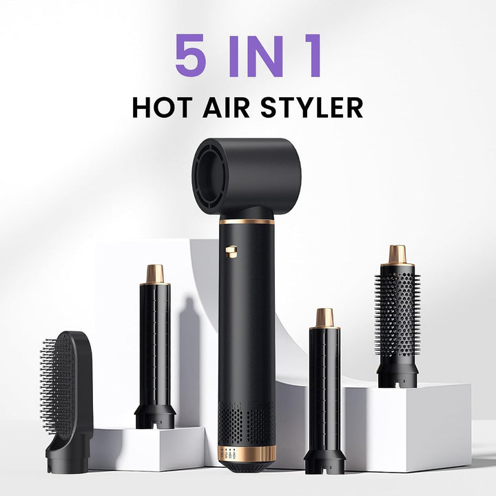 5 in 1 Hairstyler Rundbürstenföhn,Airstyler Lockenstab mit Luft, 3 Temperaturregelung, Föhnbürste, G