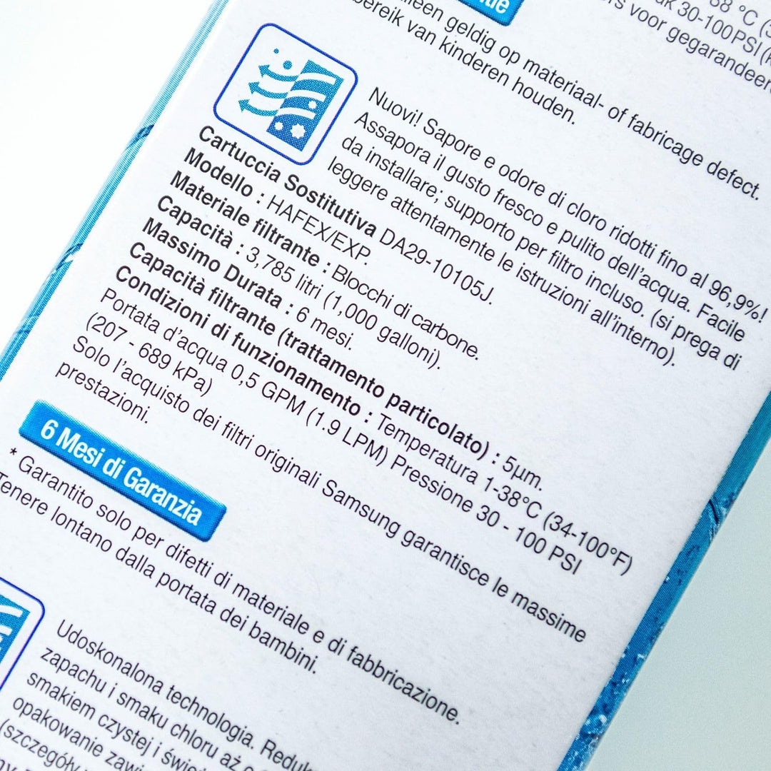 Externer Wasserfilter für Kühlschrank, kompatibel mit Samsung HAFEX/EXP DA29-10105J