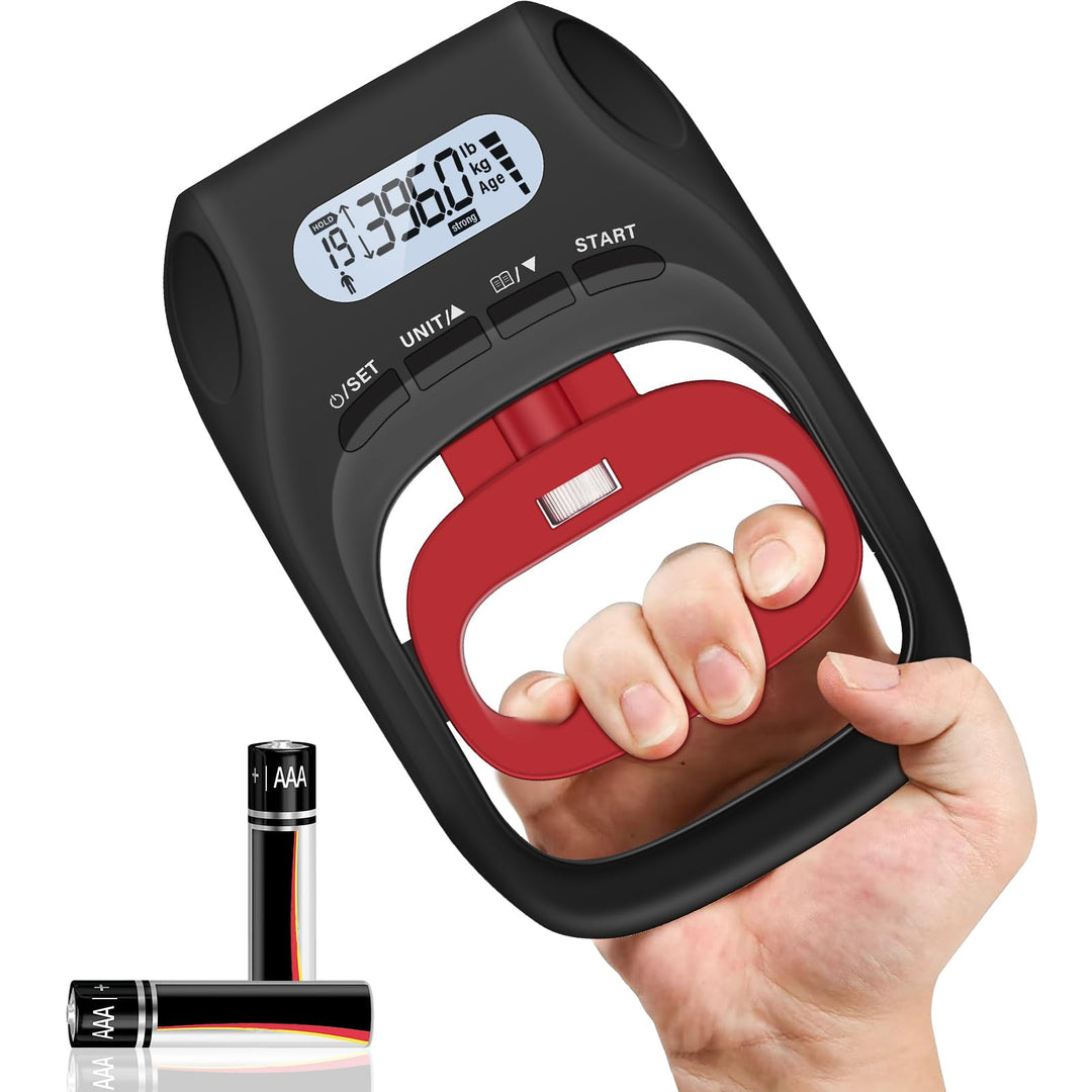 JTHEW Griffkraft-Tester, digitales Handdynamometer mit grossem Kraftbereich, 180 kg, mit präzisem Se