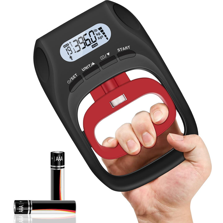 JTHEW Griffkraft-Tester, digitales Handdynamometer mit grossem Kraftbereich, 180 kg, mit präzisem Se