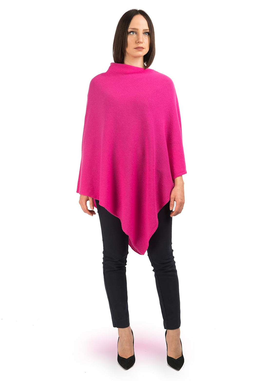 Dalle Piane Cashmere - Poncho aus 100% Kaschmir - Made in Italy - für Frau Einheitsgrösse Fuxia, Ein
