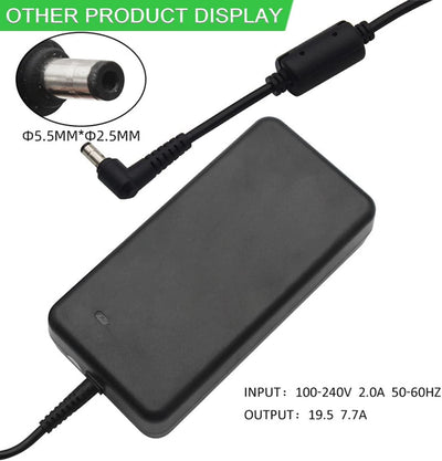 19.5V 7.7A 150W AC Adapter Netzteil Ladegerät Ersatz für ASUS G53S G53SW G71g G71v G74 N76 K72 G72G