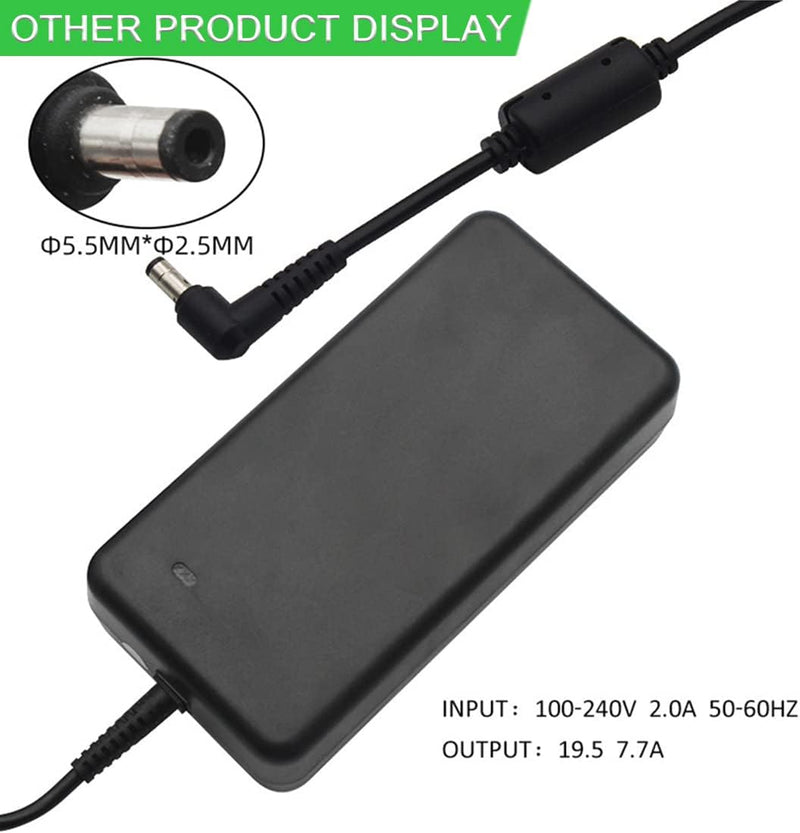 19.5V 7.7A 150W AC Adapter Netzteil Ladegerät Ersatz für ASUS G53S G53SW G71g G71v G74 N76 K72 G72G