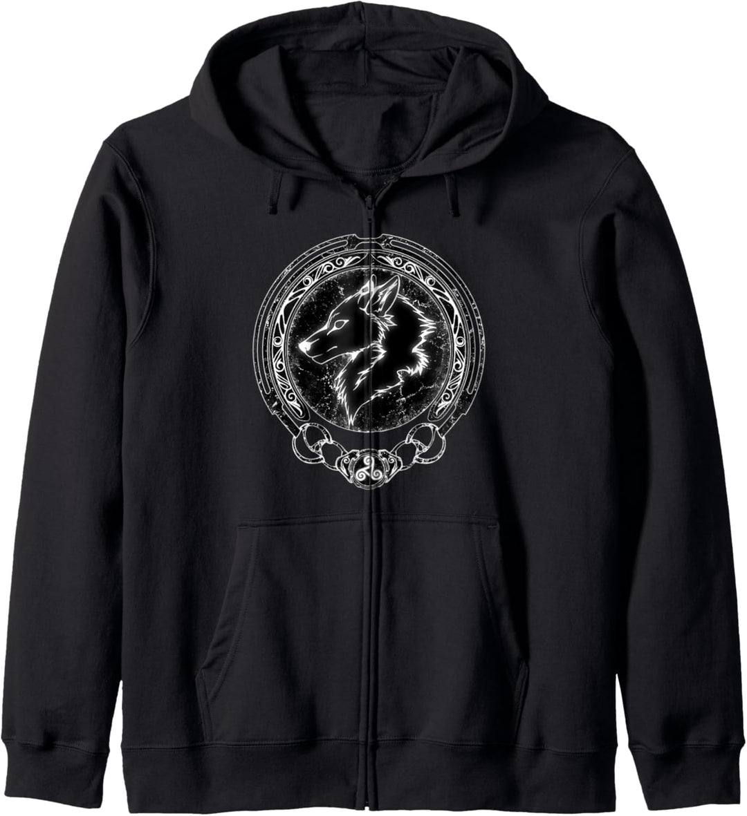 Wikinger Fenrir Fenris Wolf und Keltische Triskele Kapuzenjacke