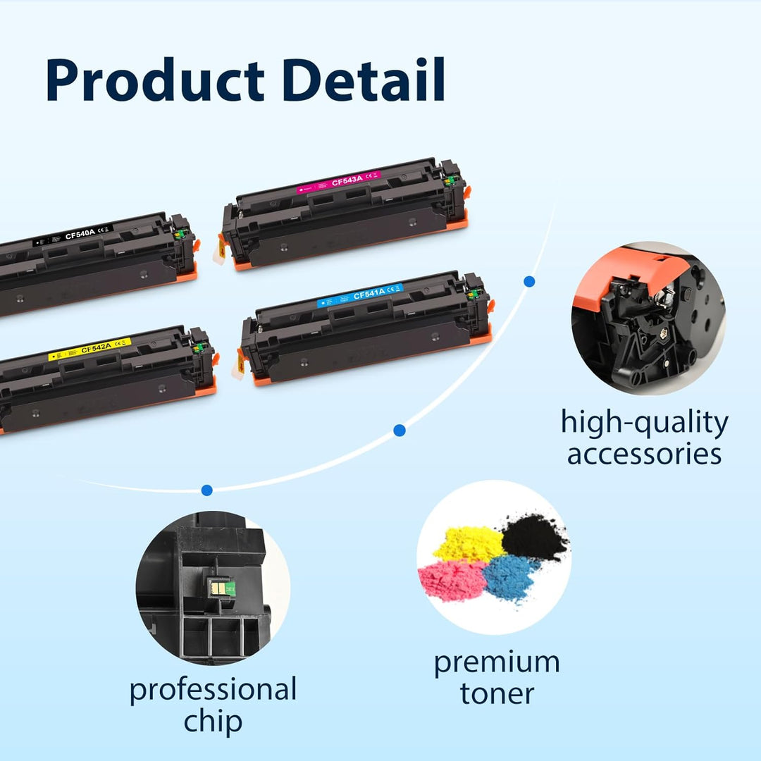 MyCartridge Ersatz für HP 203A CF540A Toner CF541A CF542A CF543A für HP Color Laserjet Pro MFP M281f