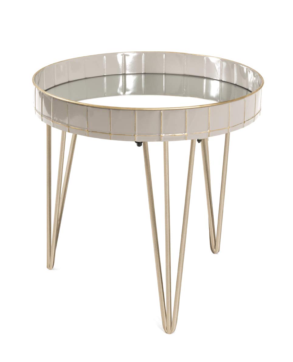 HAKU Möbel Beistelltisch, Metall, gold-taupe, Ø 51 x H 50 cm Gold-taupe H 50 cm x Ø 51 cm, Gold-taup