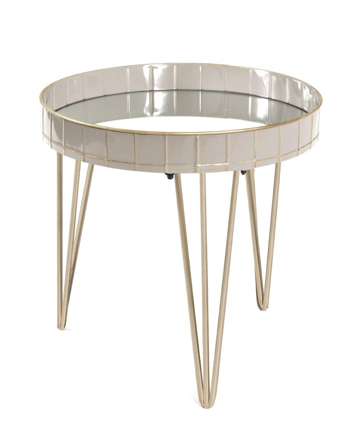 HAKU Möbel Beistelltisch, Metall, gold-taupe, Ø 51 x H 50 cm Gold-taupe H 50 cm x Ø 51 cm, Gold-taup