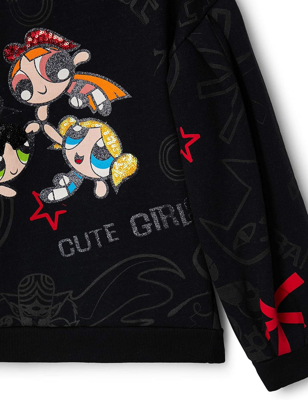 Desigual Girl's Cyan 2000 Black Sweater, 7/8