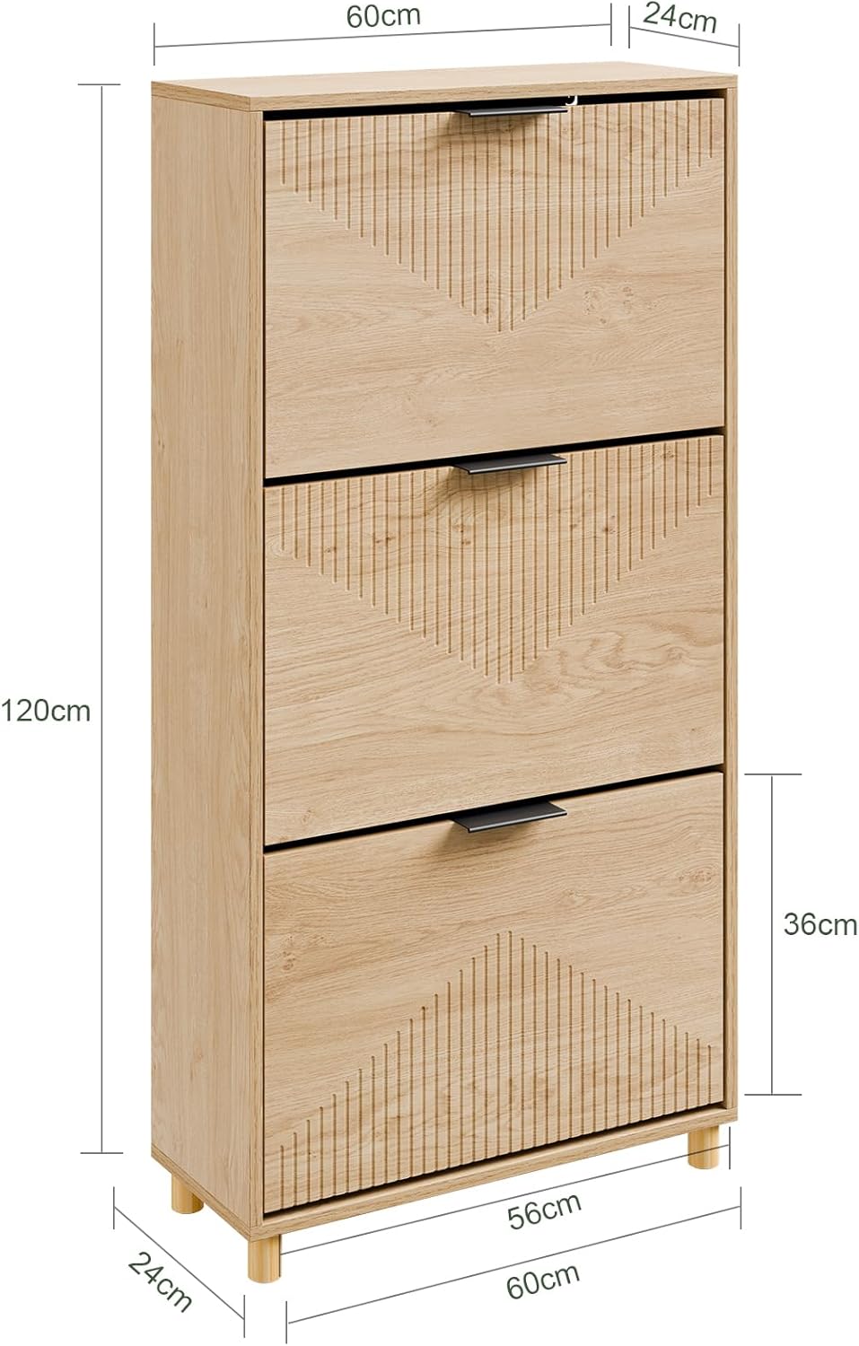 SoBuy schuhschrank schmal - schuhschrank Holz 24cm breit, grosse Kapazität für Schuhe bis Grösse 47,