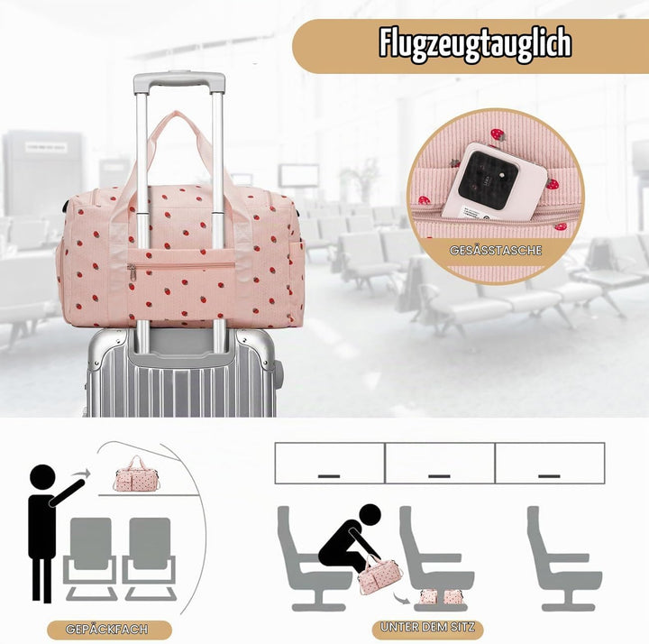 Ghope Sporttasche Reisetasche Mädchen Damen mit Schuhfach und Nassfach, Schwimmtasche Badetasche Tee